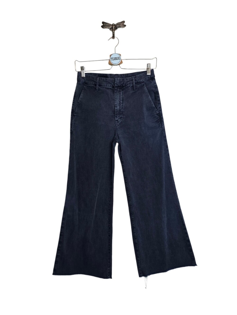MOTHER The Roller Crop Prep Fray In So Far Gone Navy 25 - Picture 2 of 14
